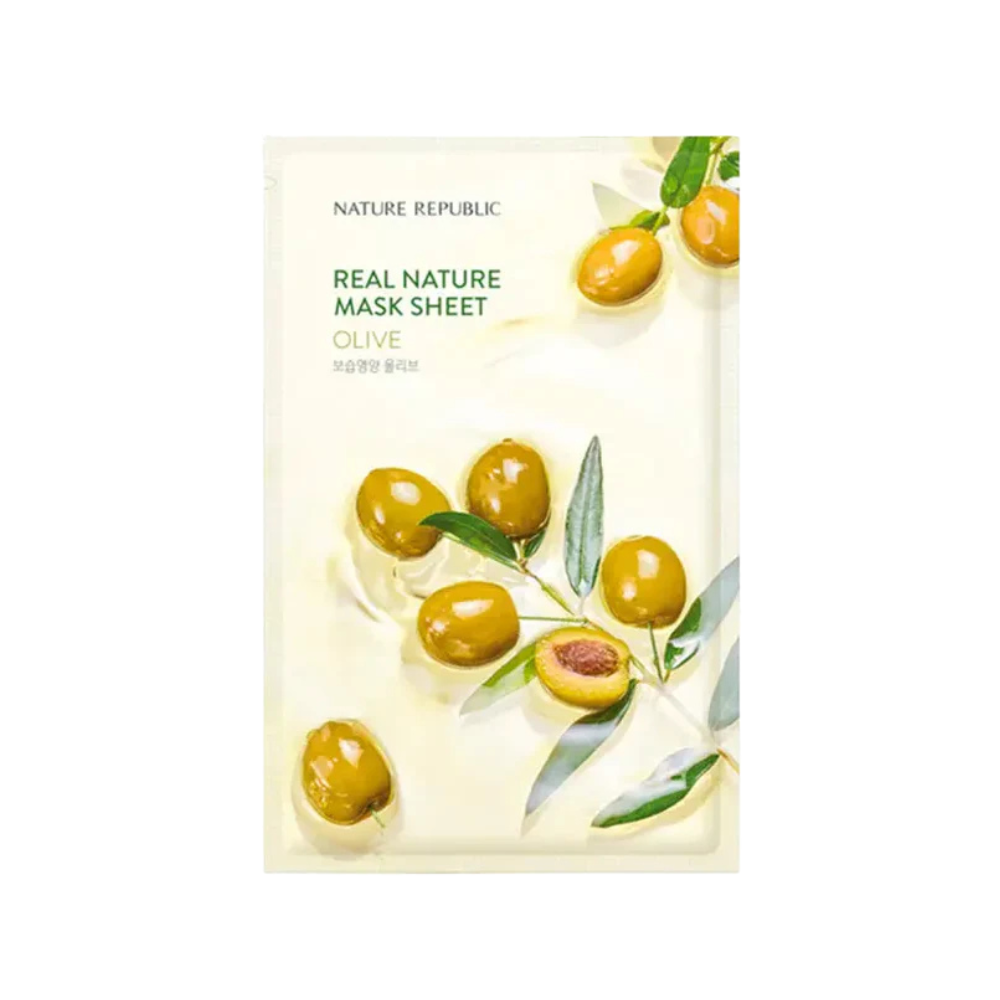 Real Nature Sheet Mask Olive 1 stk
