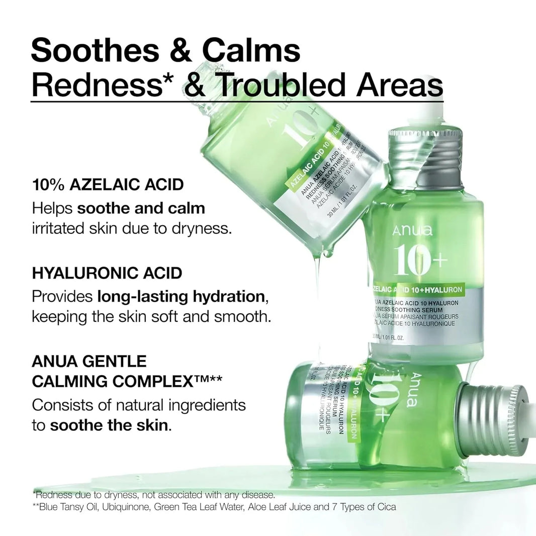 Azelaic Acid 10 Hyaluron Redness Soothing Serum 30 ml